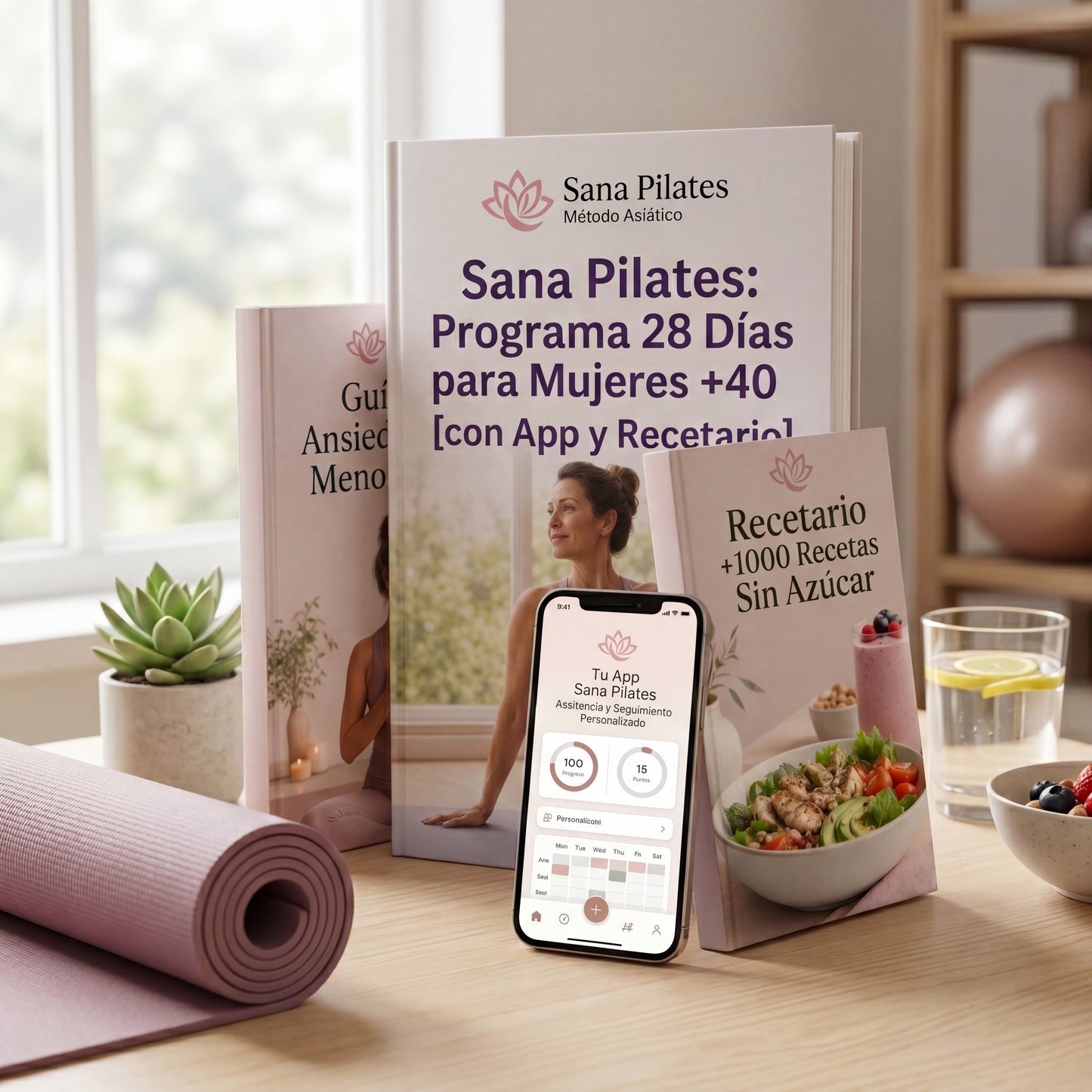 Sana Pilates: Programa 28 Días para Mujeres +40 [+ App y Recetario]
